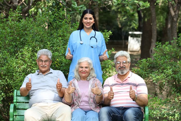 Caregiver supporting a patient at home